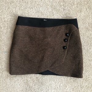 *Unique* wool tulip mini skirt - brown, XS